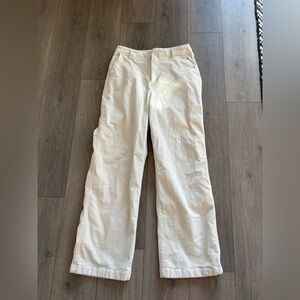 Gap Wide Wale Relaxed Corduroy Pants Birch Cream Size 12 TALL